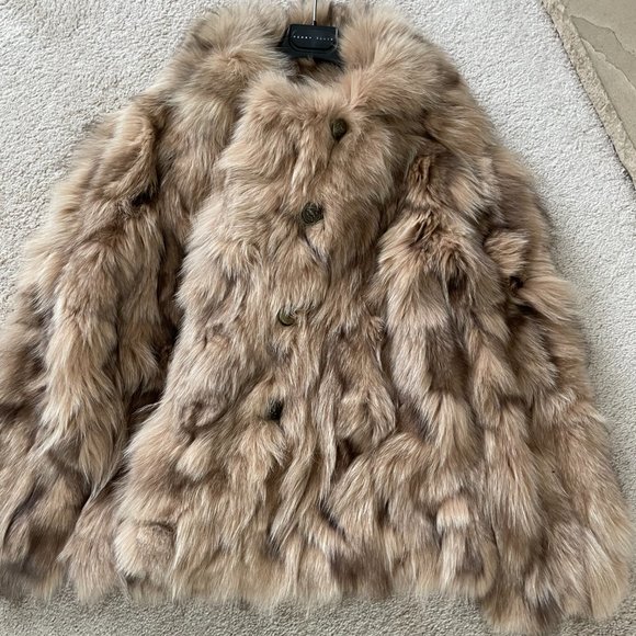 Band of Outsiders blue fox fur bomber. - Picture 7 of 8